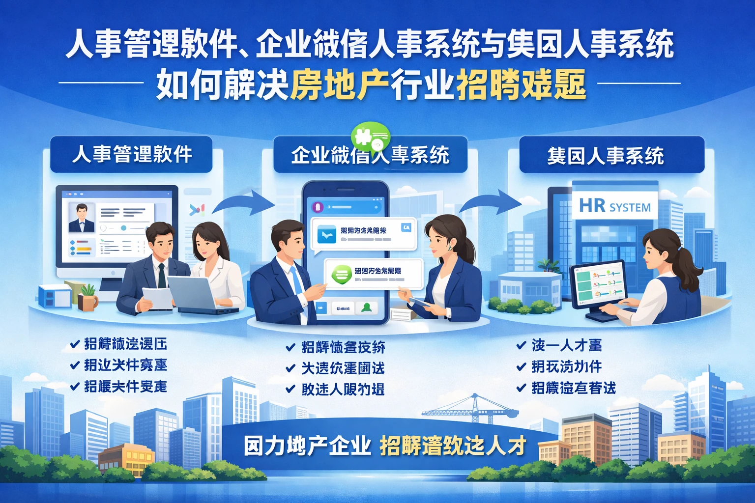 人事管理软件、企业微信人事系统与集团人事系统如何解决房地产行业招聘难题