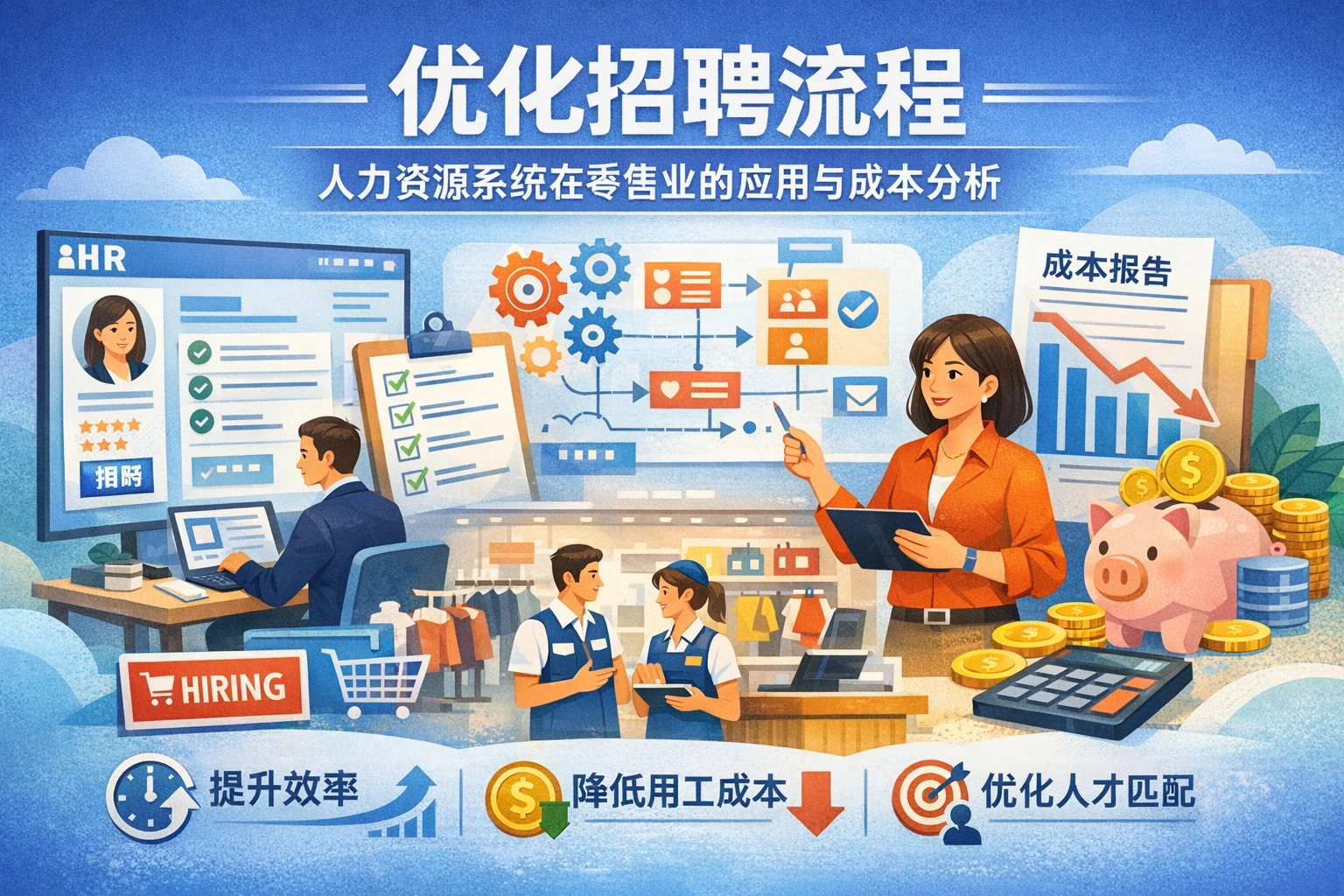 优化招聘流程：人力资源系统在零售业的应用与成本分析