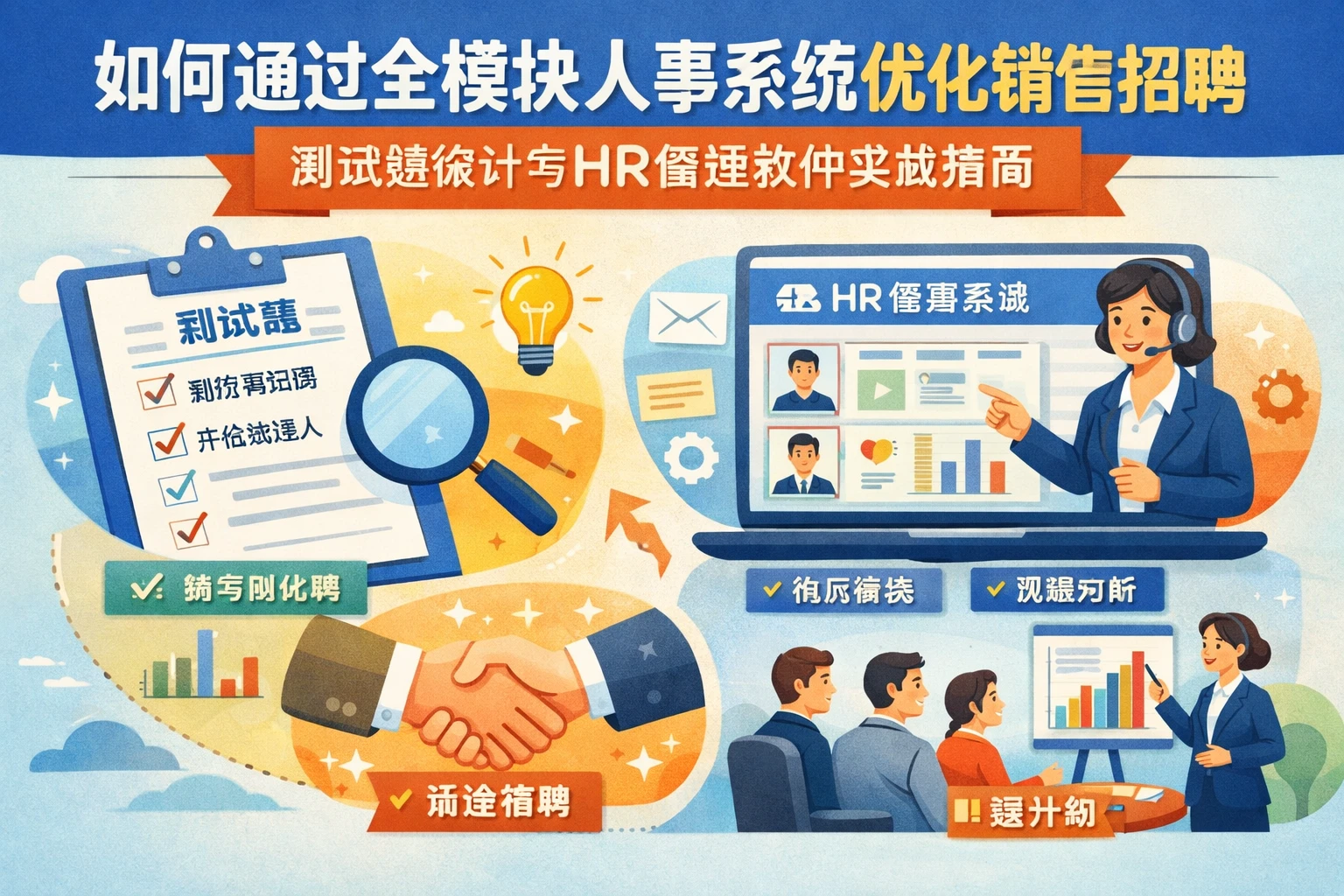 如何通过全模块人事系统优化销售招聘：测试题设计与HR管理软件实战指南