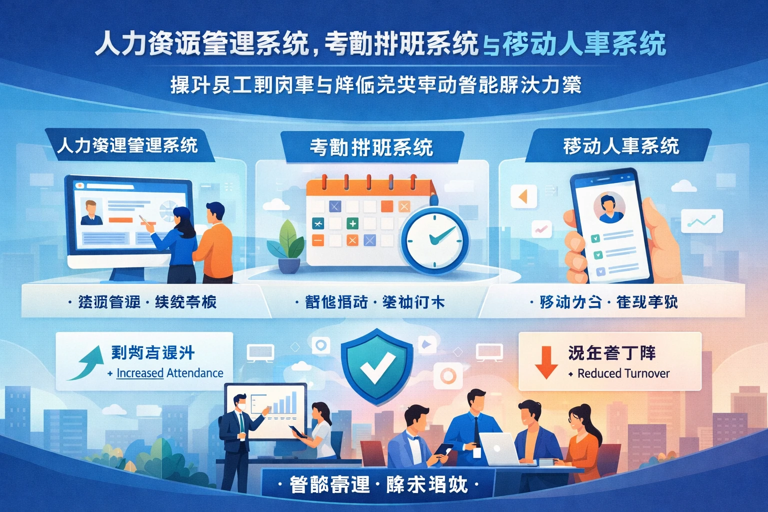 人力资源管理系统、考勤排班系统与移动人事系统：提升员工到岗率与降低流失率的智能解决方案