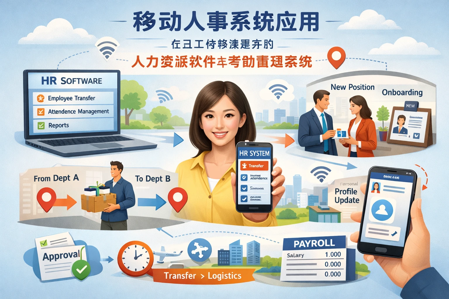 人力资源软件与考勤管理系统在员工转移流程中的移动人事系统应用