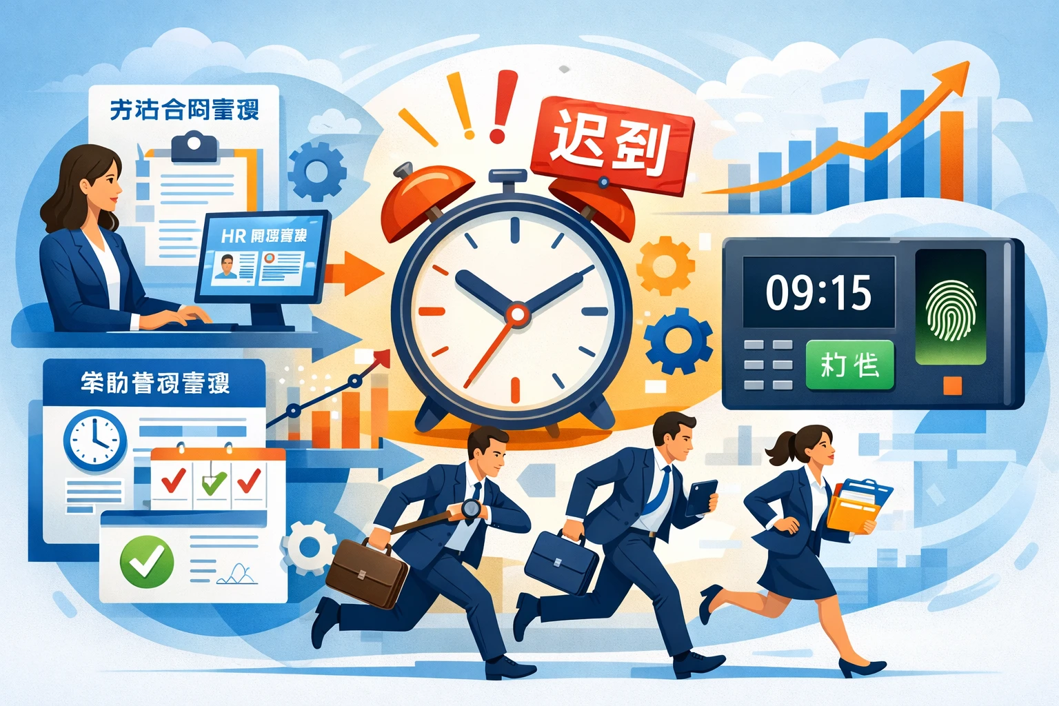 优化人力资源管理系统、劳动合同管理系统与考勤管理系统，解决销售团队迟到难题