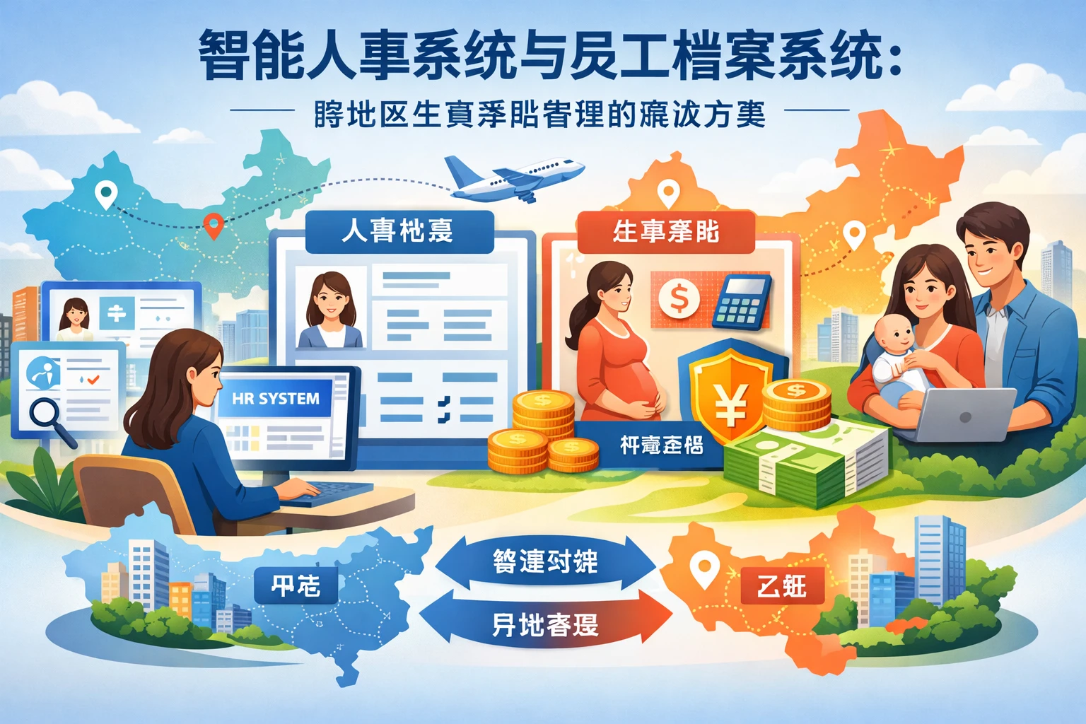 智能人事系统与员工档案系统：跨地区生育津贴管理的解决方案