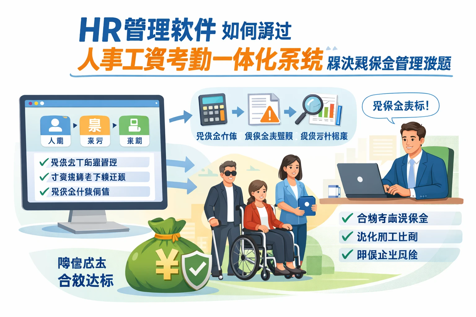 HR管理软件如何通过人事工资考勤一体化系统解决残保金管理难题