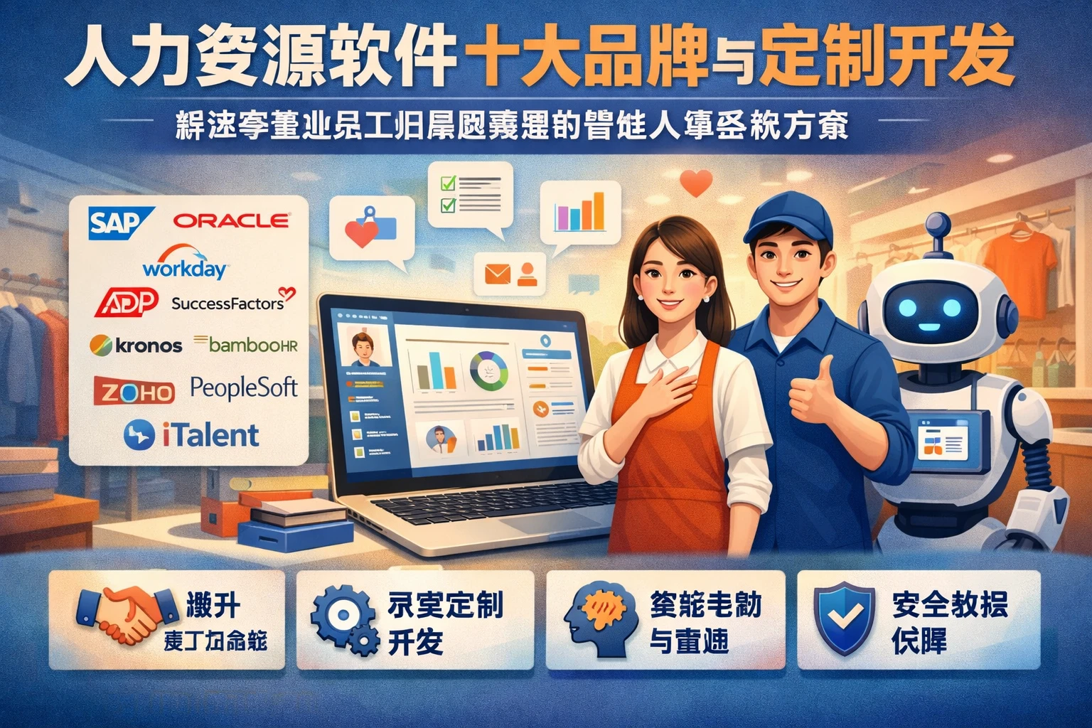 人力资源软件十大品牌与定制开发：解决零售业员工归属感难题的智能人事系统方案