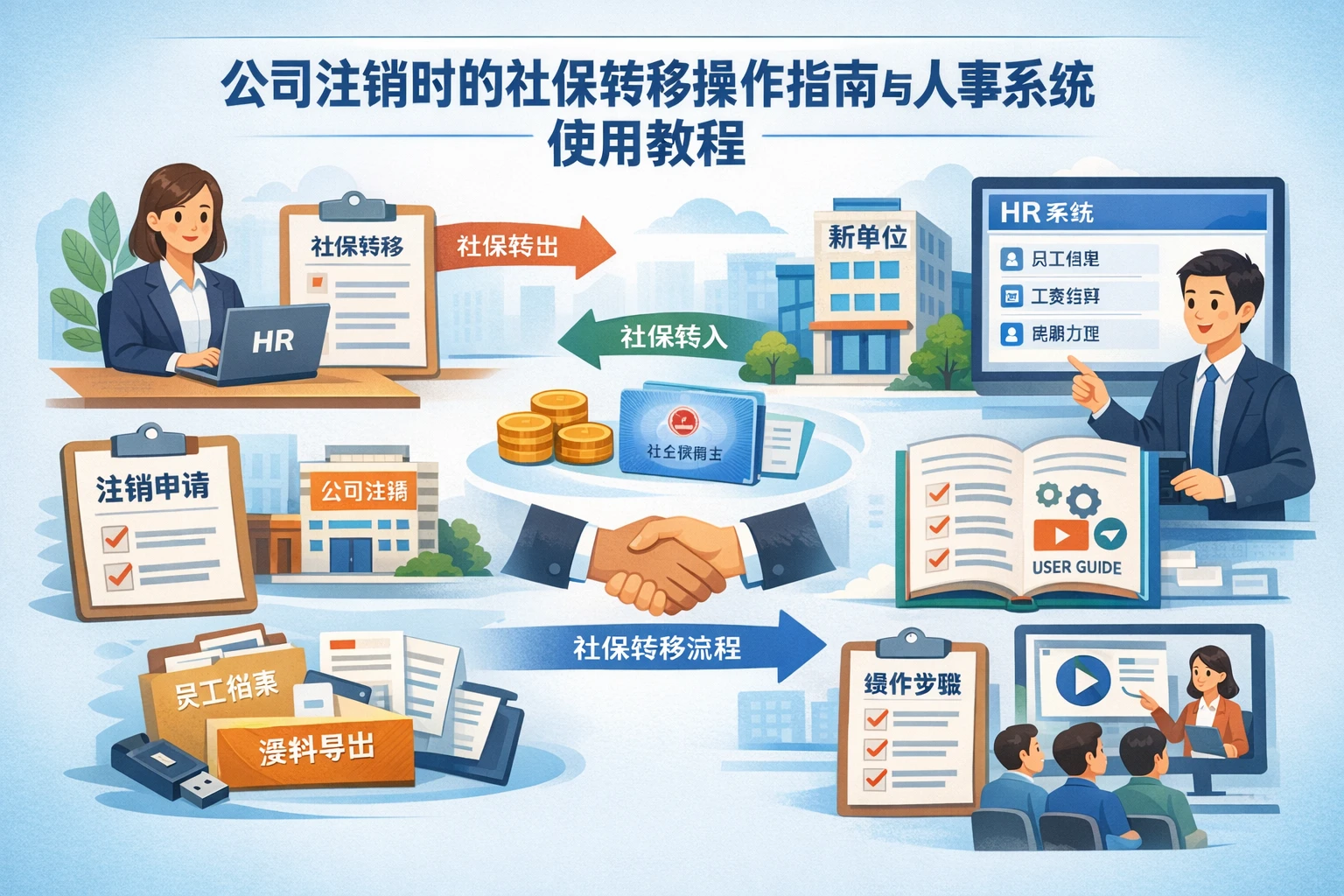 人力资源系统在公司注销时的社保转移操作指南与人事系统使用教程