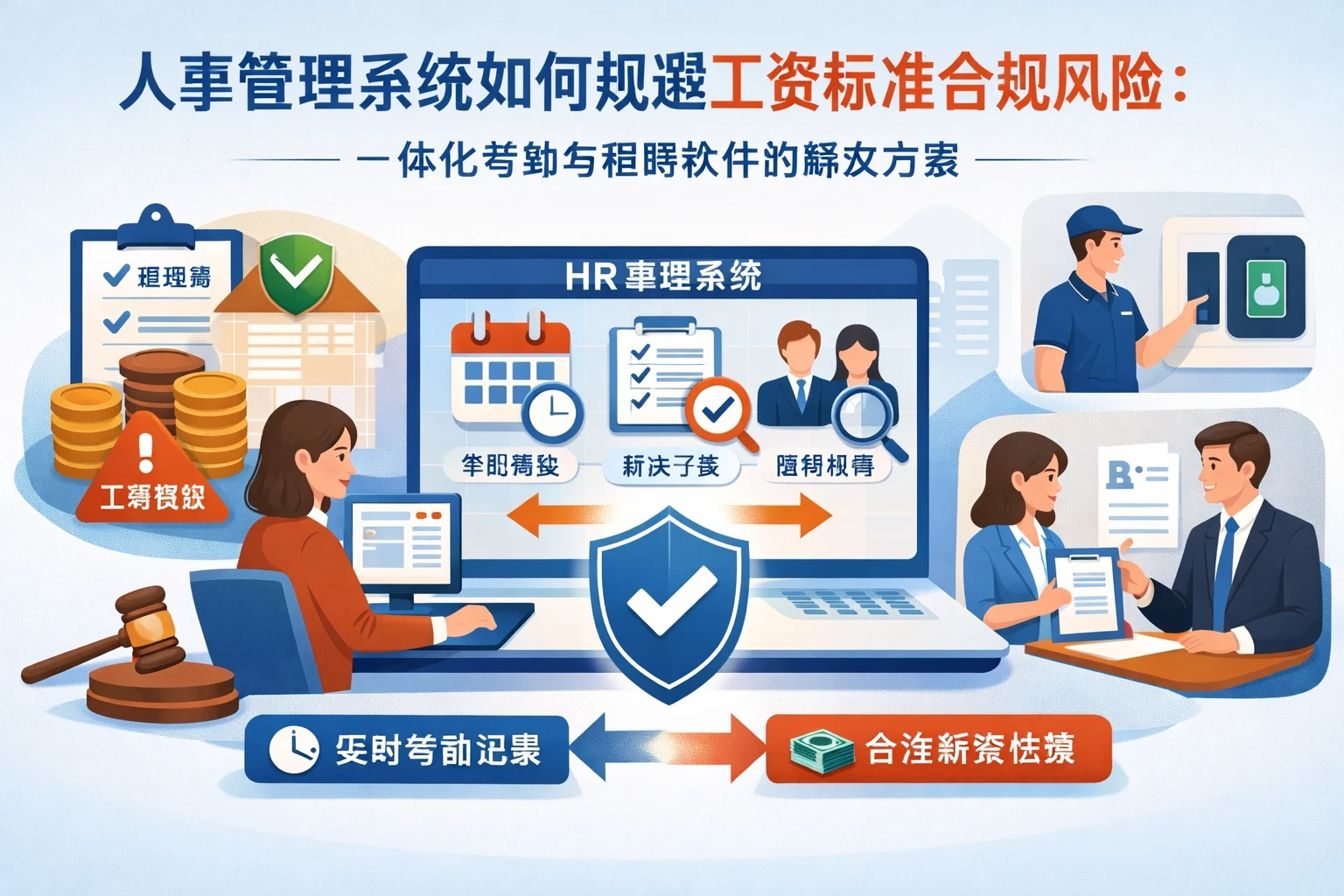 人事管理系统如何规避工资标准合规风险：一体化考勤与招聘软件的解决方案