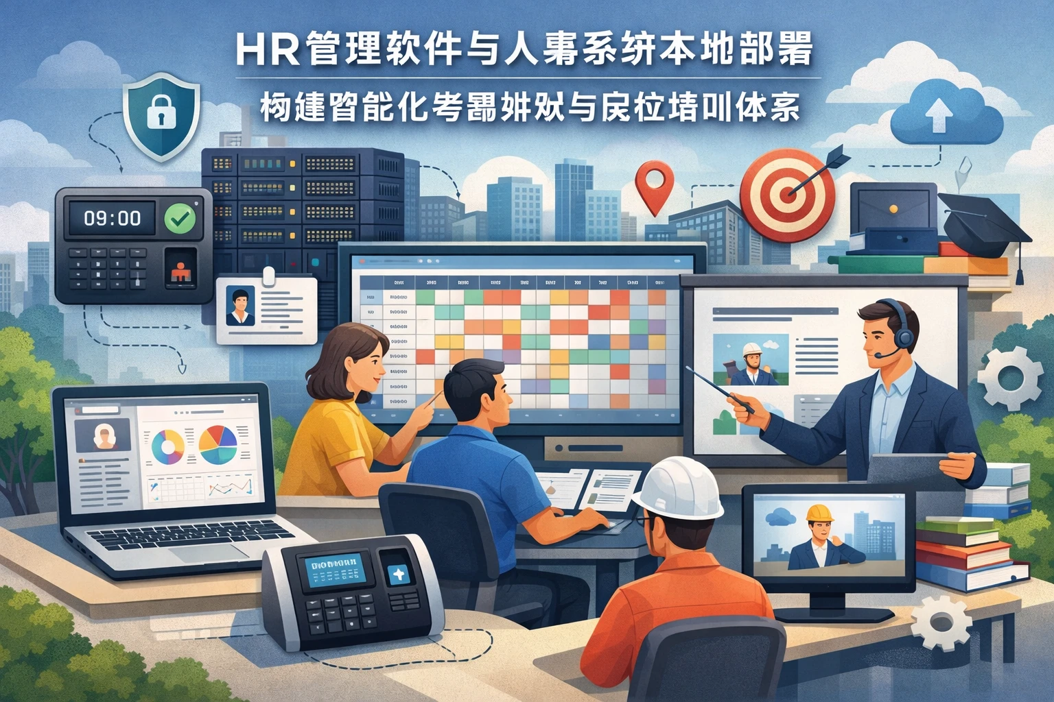 HR管理软件与人事系统本地部署：构建智能化考勤排班与岗位培训体系