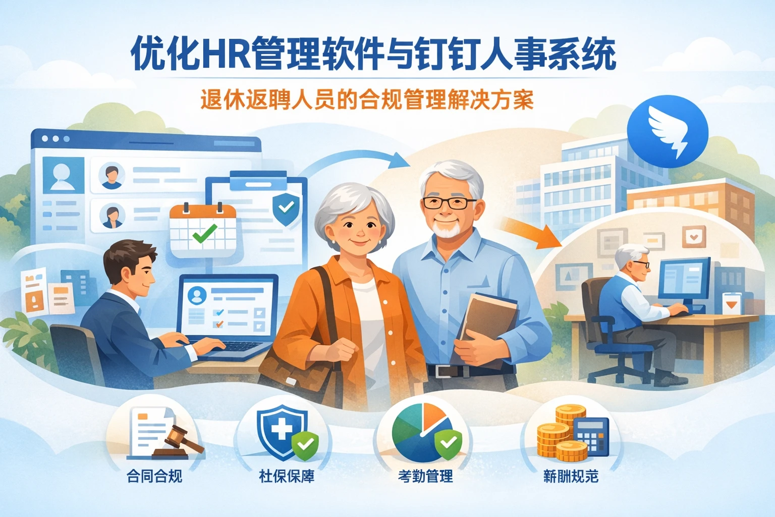 优化HR管理软件与钉钉人事系统：退休返聘人员的合规管理解决方案
