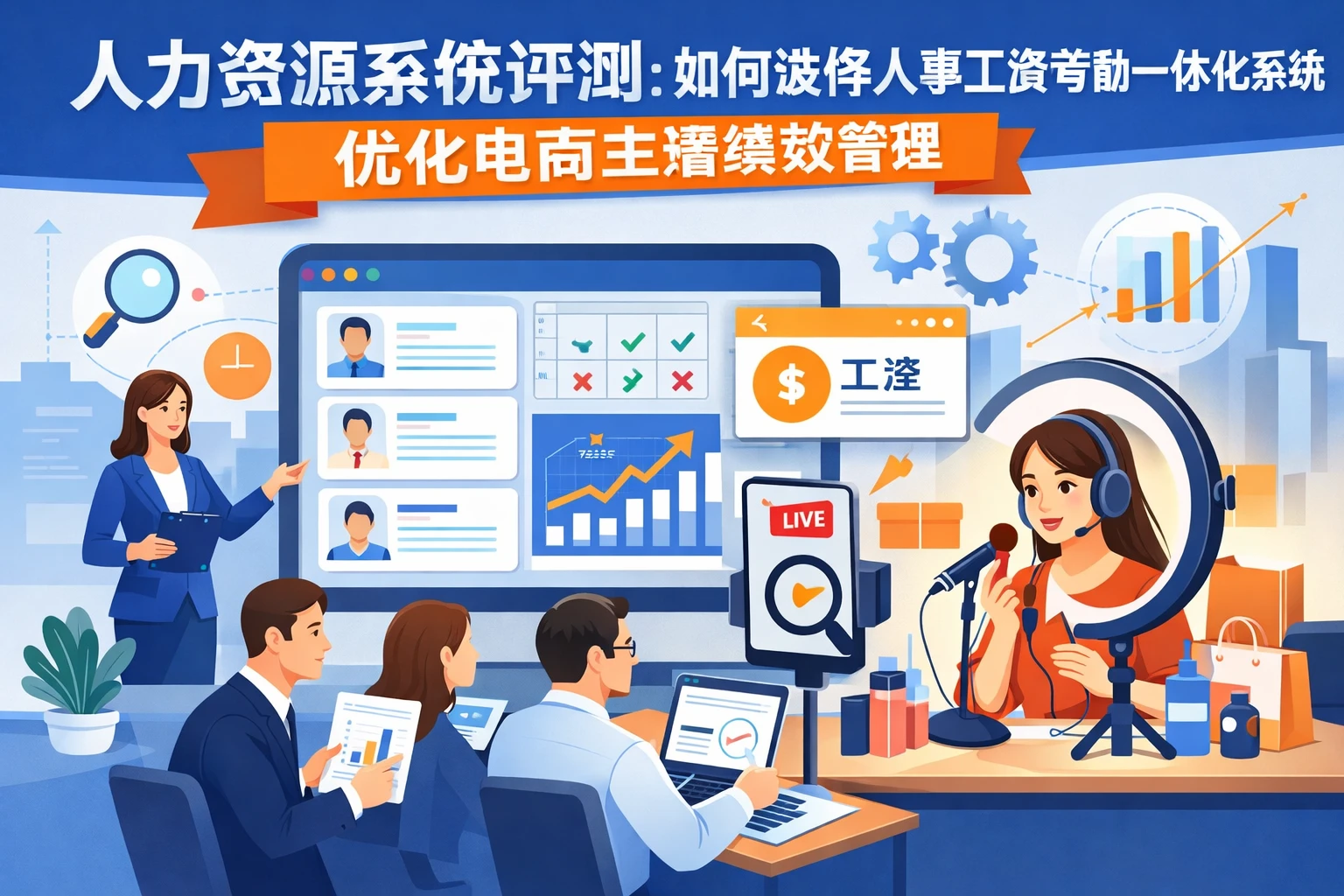 人力资源系统评测：如何选择人事工资考勤一体化系统优化电商主播绩效管理