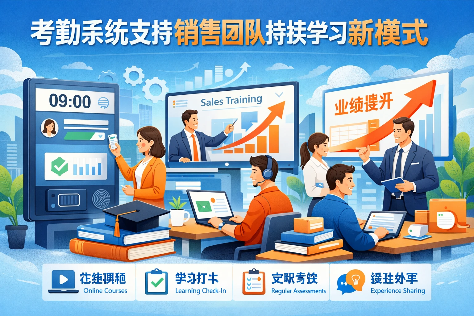 考勤系统支持销售团队持续学习的新模式