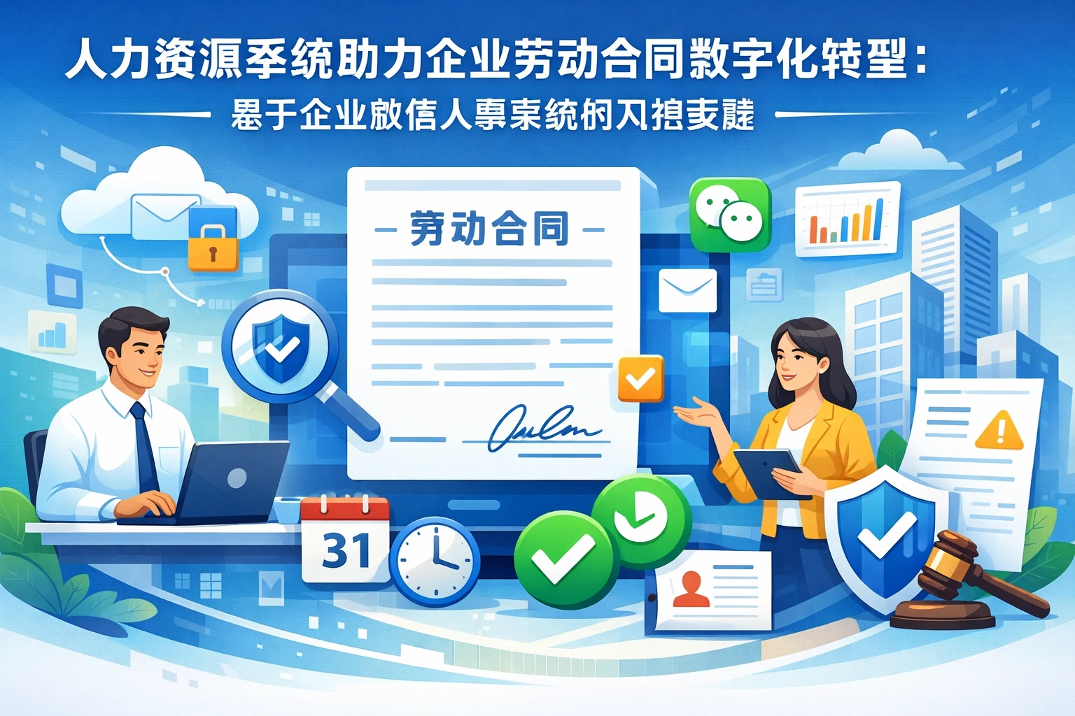 人力资源系统助力企业劳动合同数字化转型：基于企业微信人事系统的风控实践