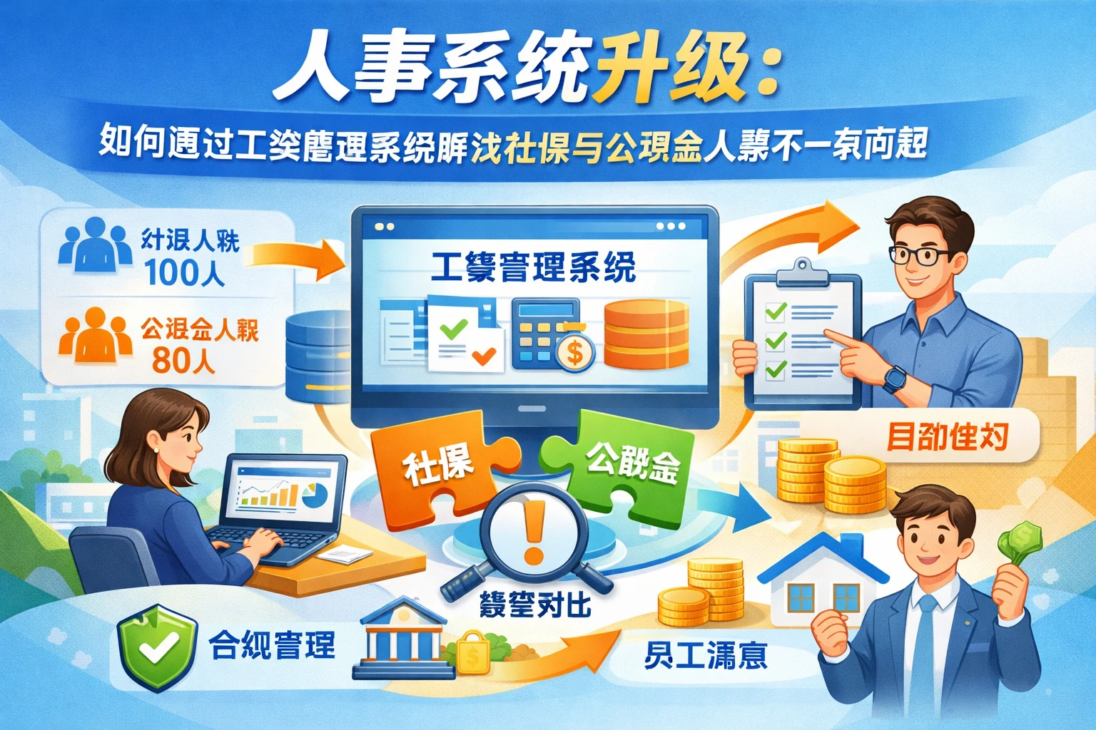 人事系统升级：如何通过工资管理系统解决社保与公积金人数不一致问题
