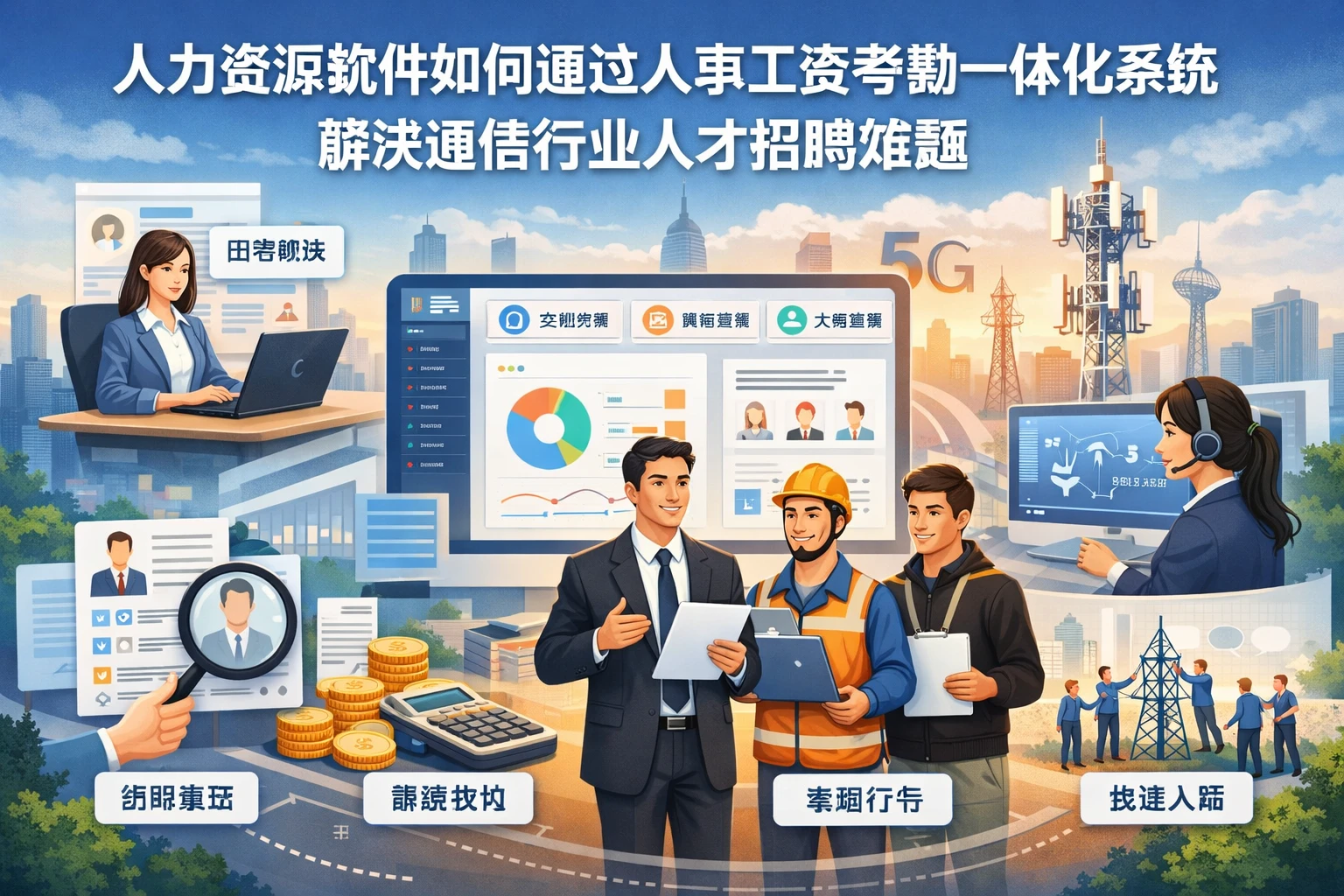 人力资源软件如何通过人事工资考勤一体化系统解决通信行业人才招聘难题