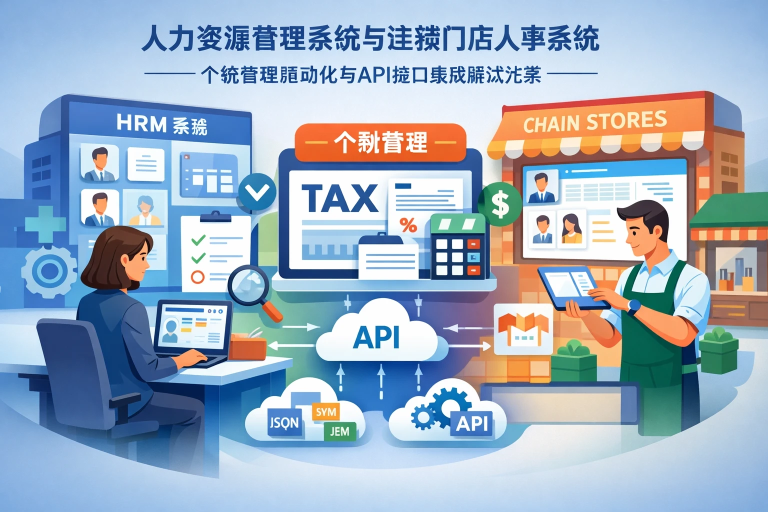 人力资源管理系统与连锁门店人事系统：个税管理自动化与API接口集成解决方案