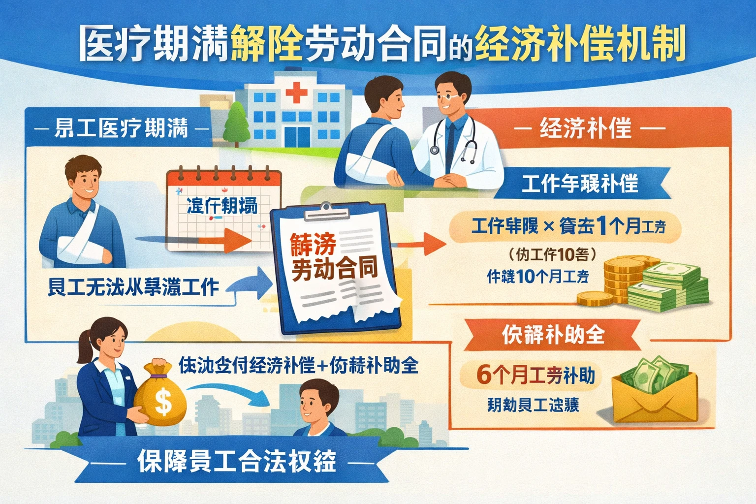 医疗期满解除劳动合同的经济补偿机制