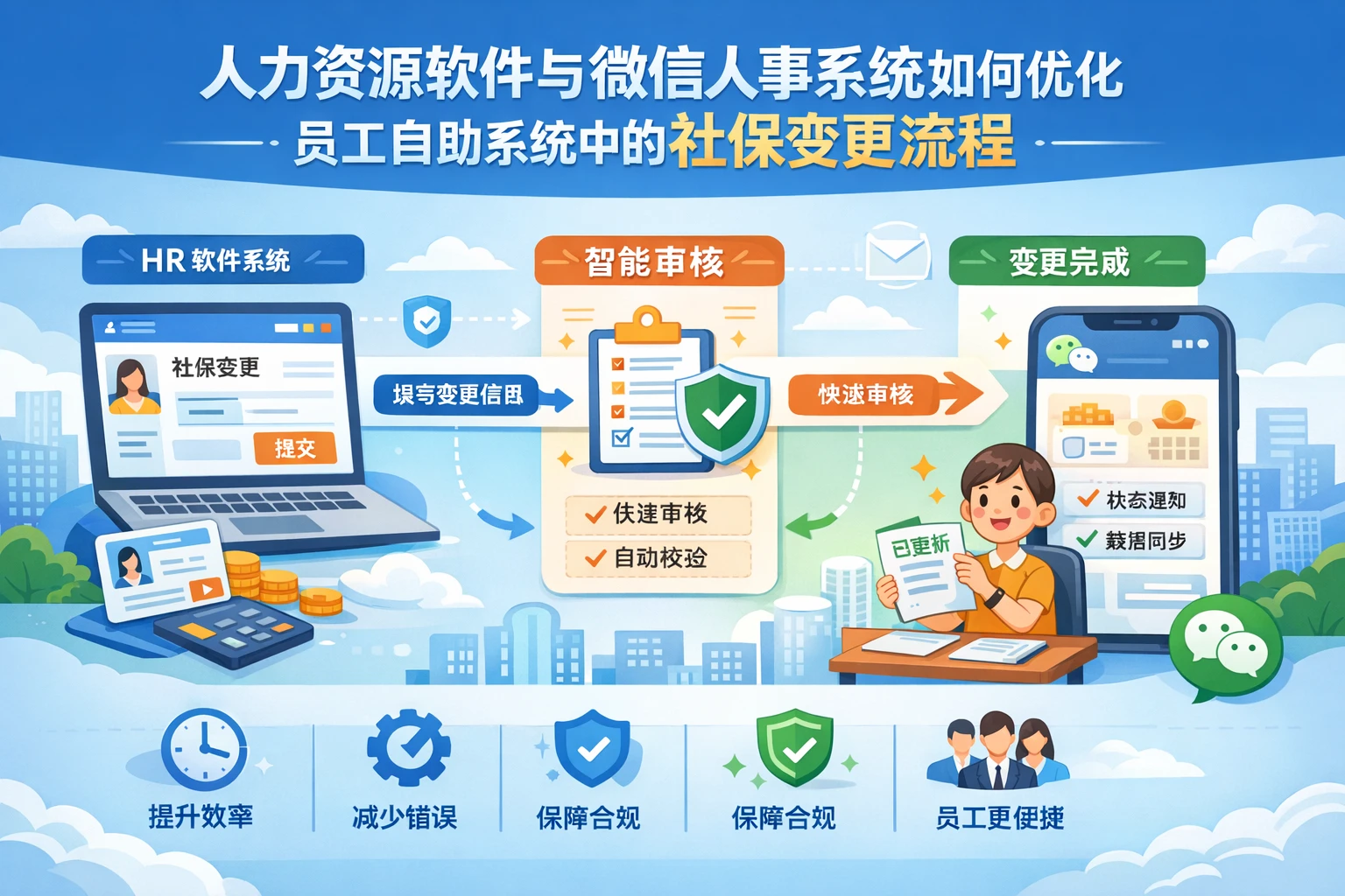 人力资源软件与微信人事系统如何优化员工自助系统中的社保变更流程