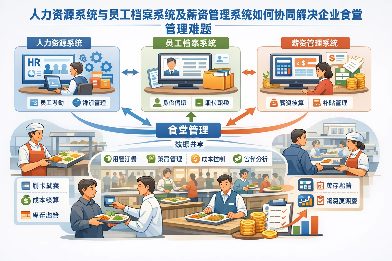 人力资源系统与员工档案系统及薪资管理系统如何协同解决企业食堂管理难题