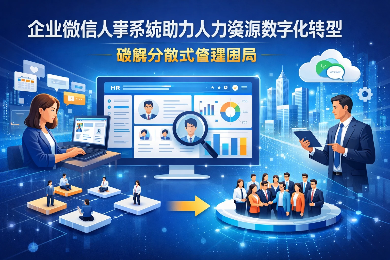 企业微信人事系统助力人力资源数字化转型：破解分散式管理困局