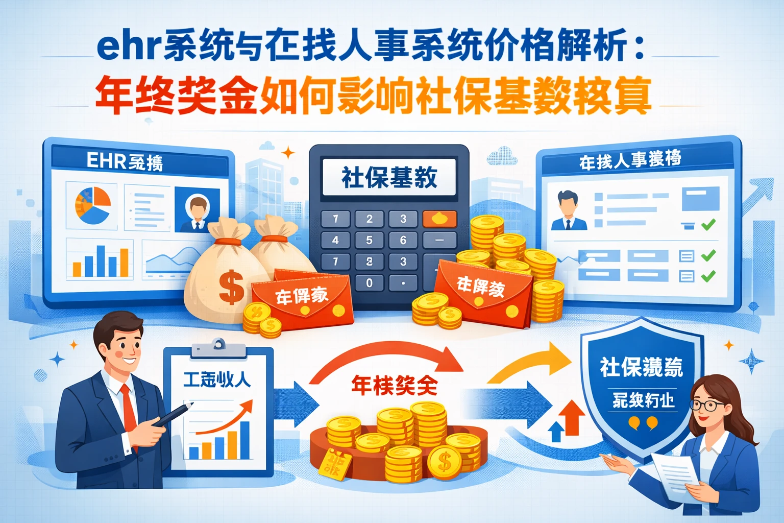 ehr系统与在线人事系统价格解析:年终奖金如何影响社保基数核算