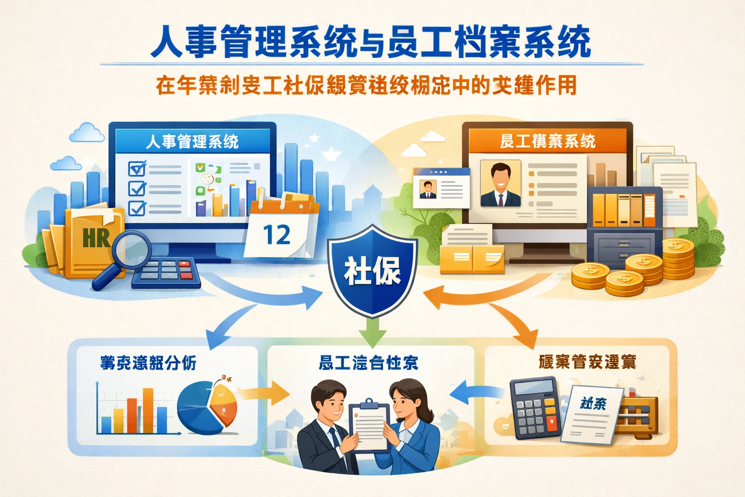 人事管理系统与员工档案系统在年薪制员工社保缴费基数确定中的关键作用