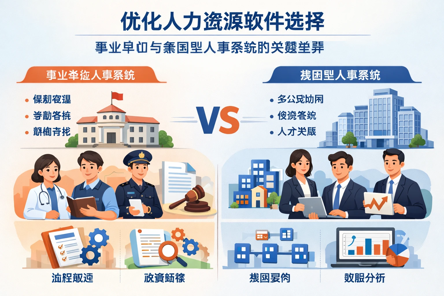 优化人力资源软件选择：事业单位与集团型人事系统的关键差异