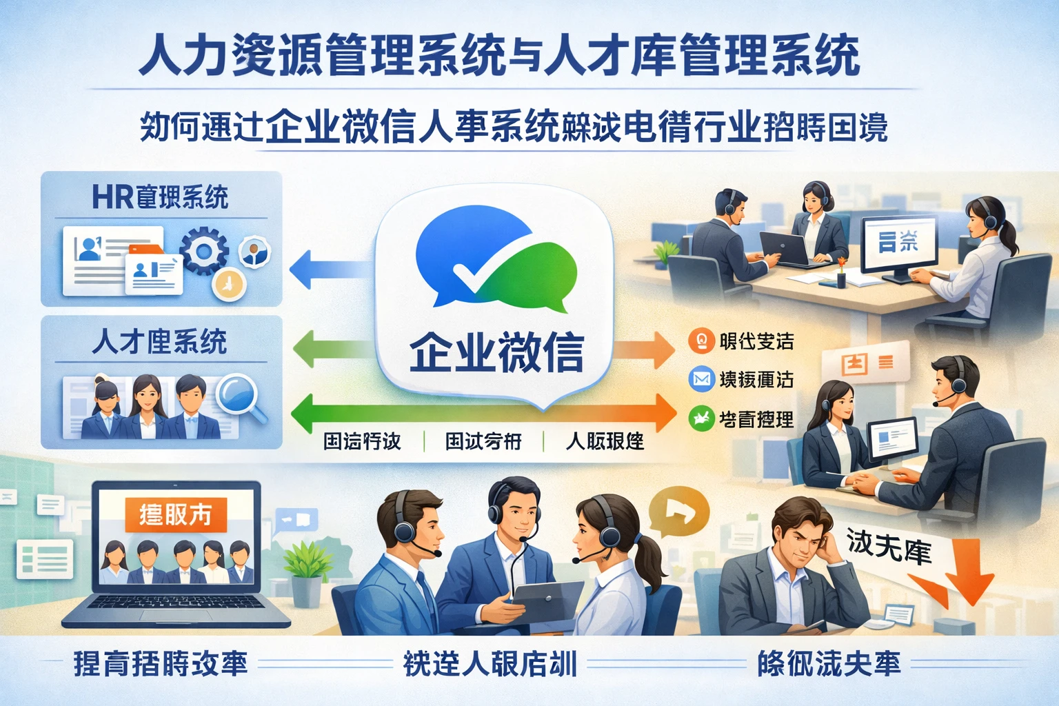 人力资源管理系统与人才库管理系统如何通过企业微信人事系统解决电销行业招聘困境