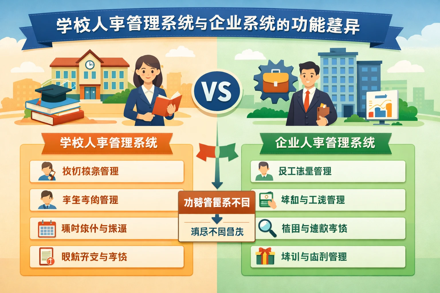 学校人事管理系统与企业系统的功能差异