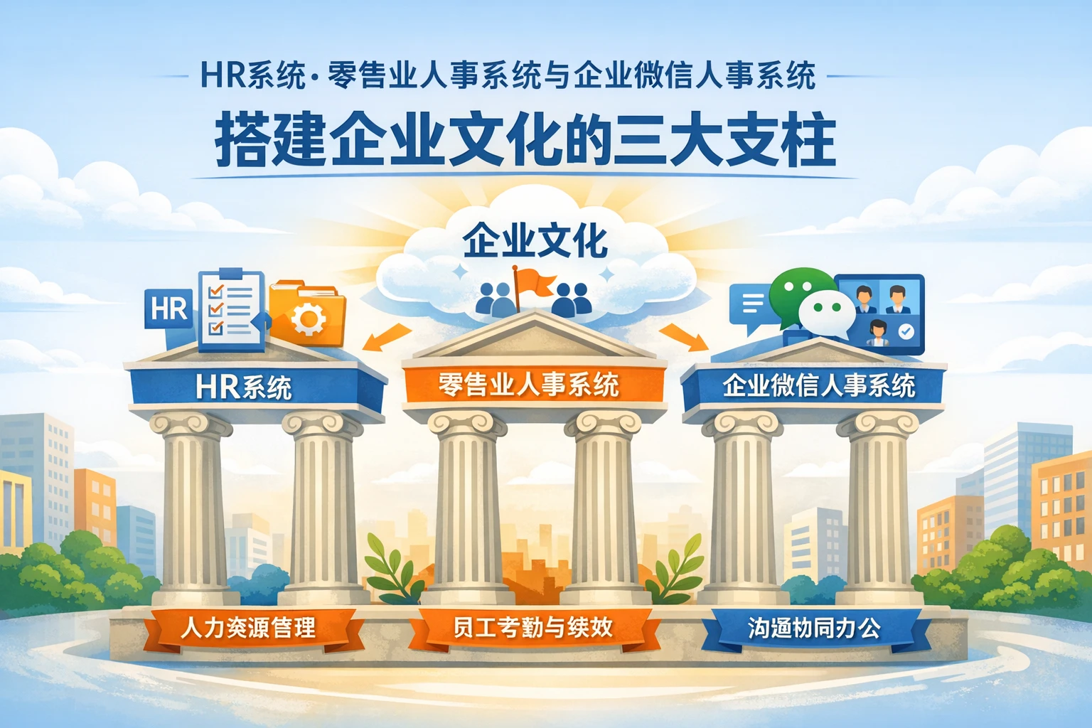 HR系统、零售业人事系统与企业微信人事系统：搭建企业文化的三大支柱