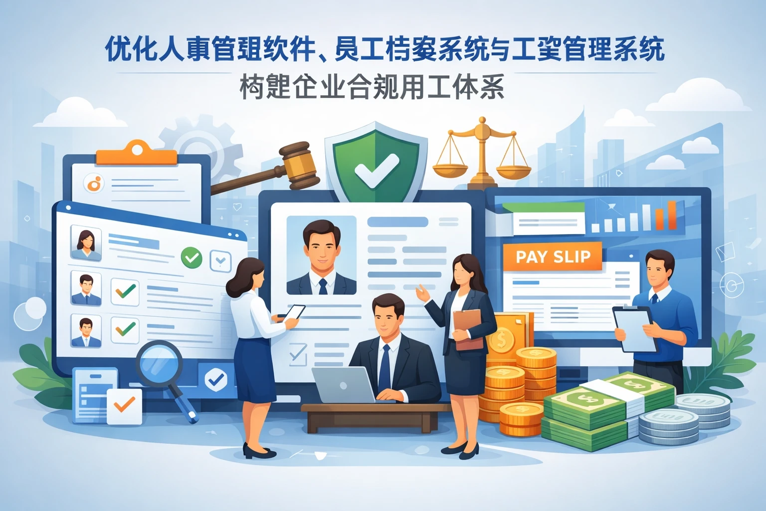 优化人事管理软件、员工档案系统与工资管理系统，构建企业合规用工体系