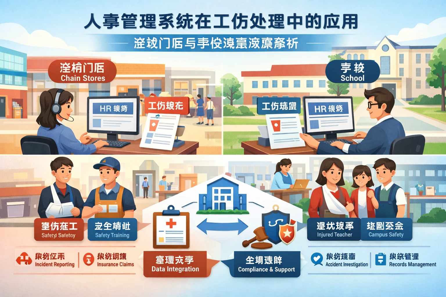 人事管理系统在工伤处理中的应用：连锁门店与学校场景深度解析