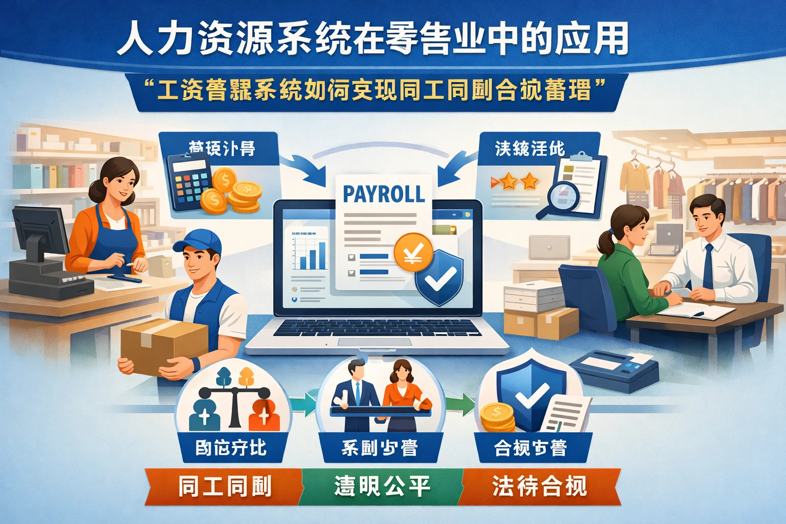 人力资源系统在零售业中的应用：工资管理系统如何实现同工同酬合规管理