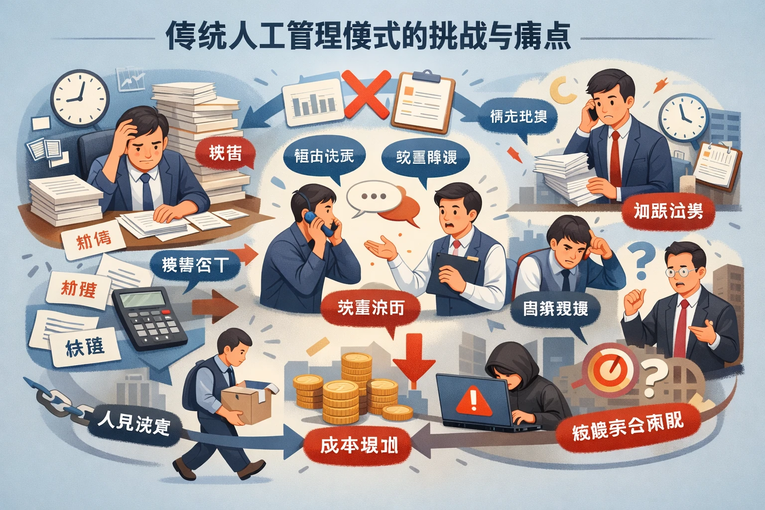 传统人工管理模式的挑战与痛点