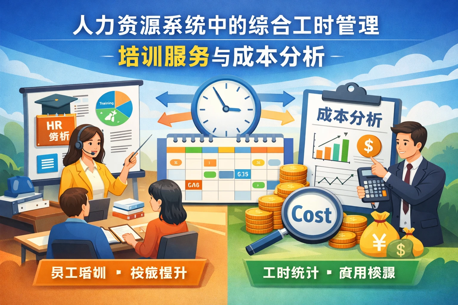 人力资源系统中的综合工时管理:培训服务与成本分析