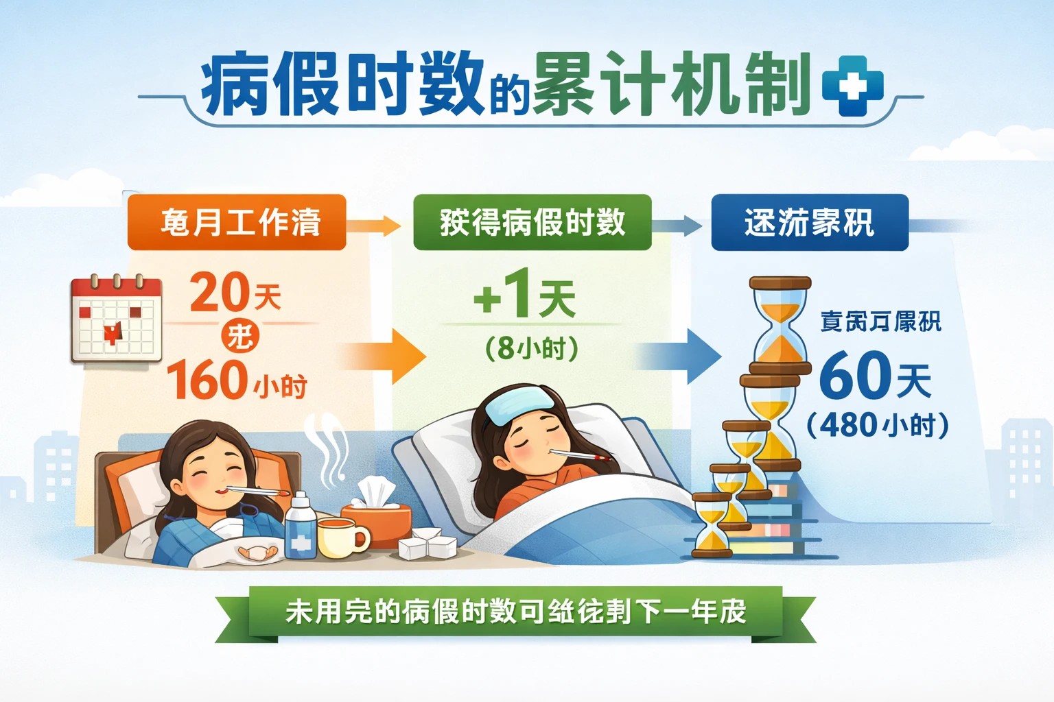 病假时数的累计机制