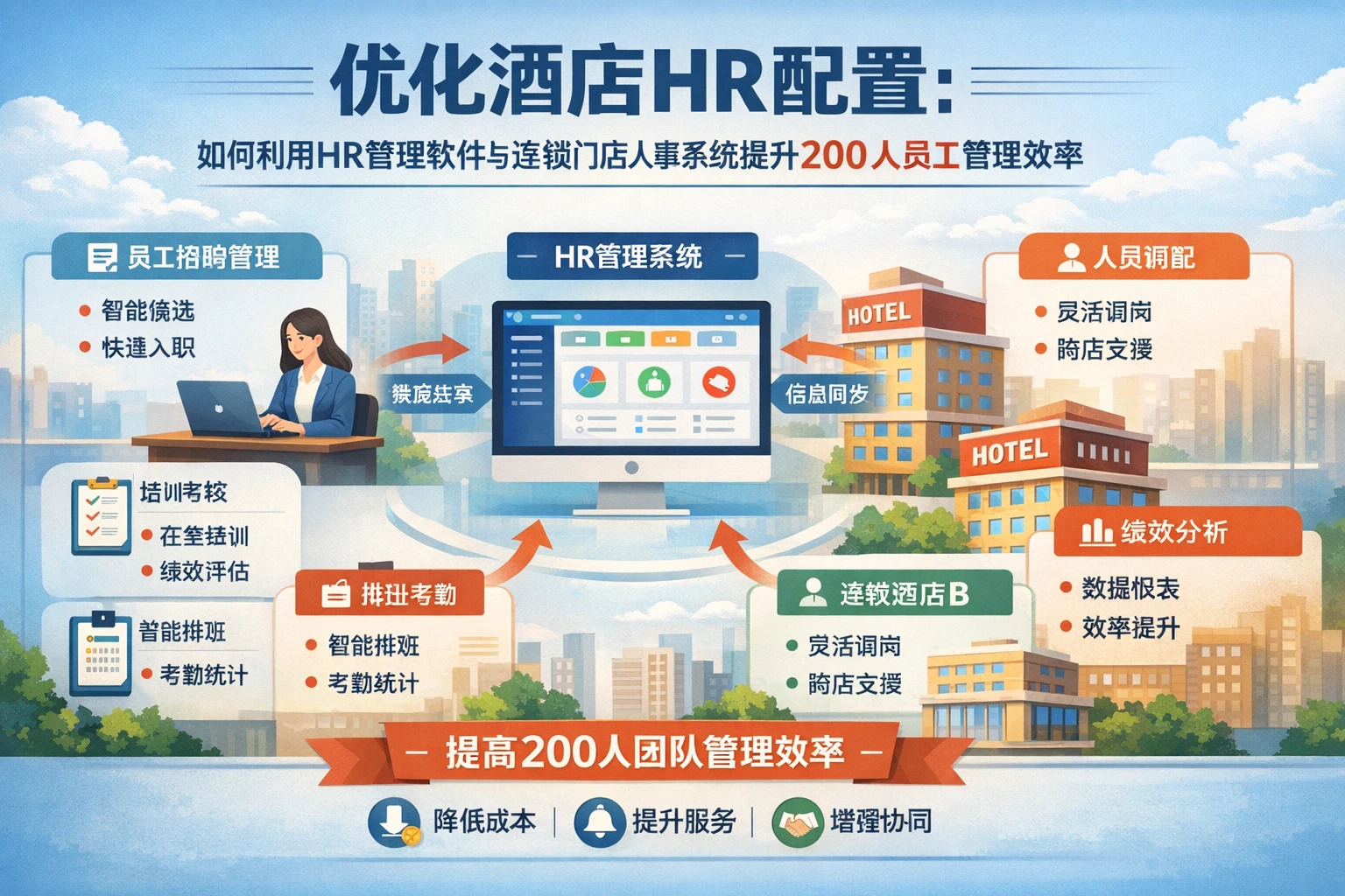 优化酒店HR配置：如何利用HR管理软件与连锁门店人事系统提升200人员工管理效率