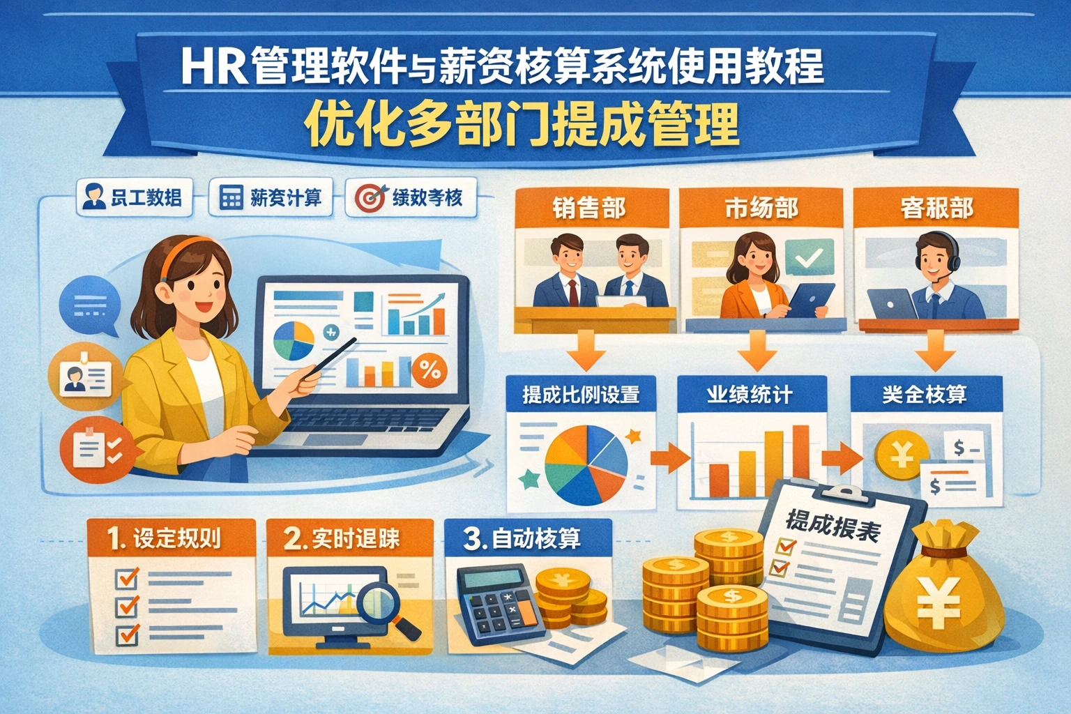 HR管理软件与薪资核算系统使用教程：优化多部门提成管理