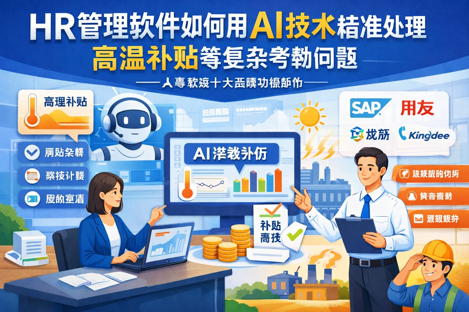 HR管理软件如何用AI技术精准处理高温补贴等复杂考勤问题——人事系统十大品牌功能解析