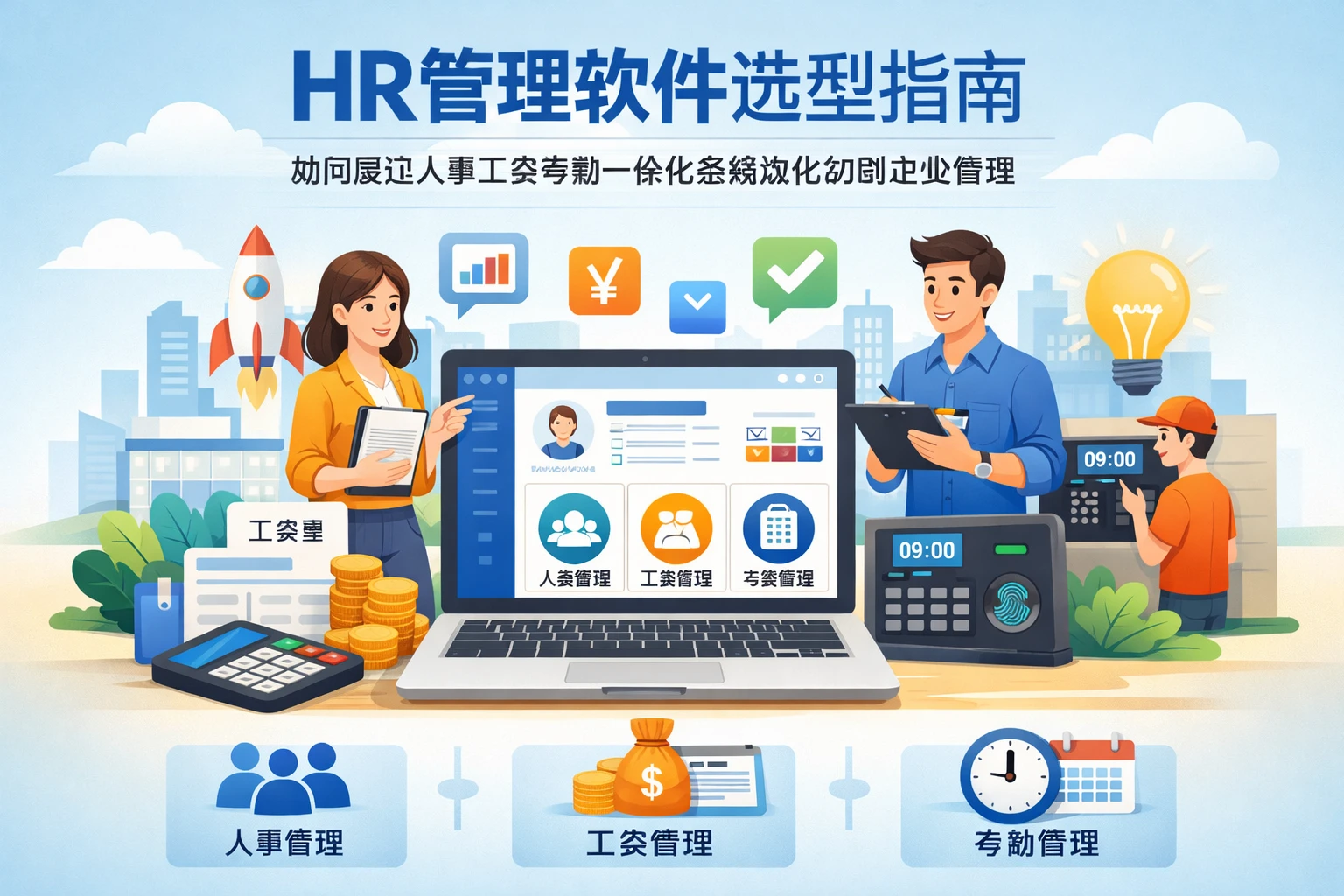 HR管理软件选型指南：如何通过人事工资考勤一体化系统优化初创企业管理