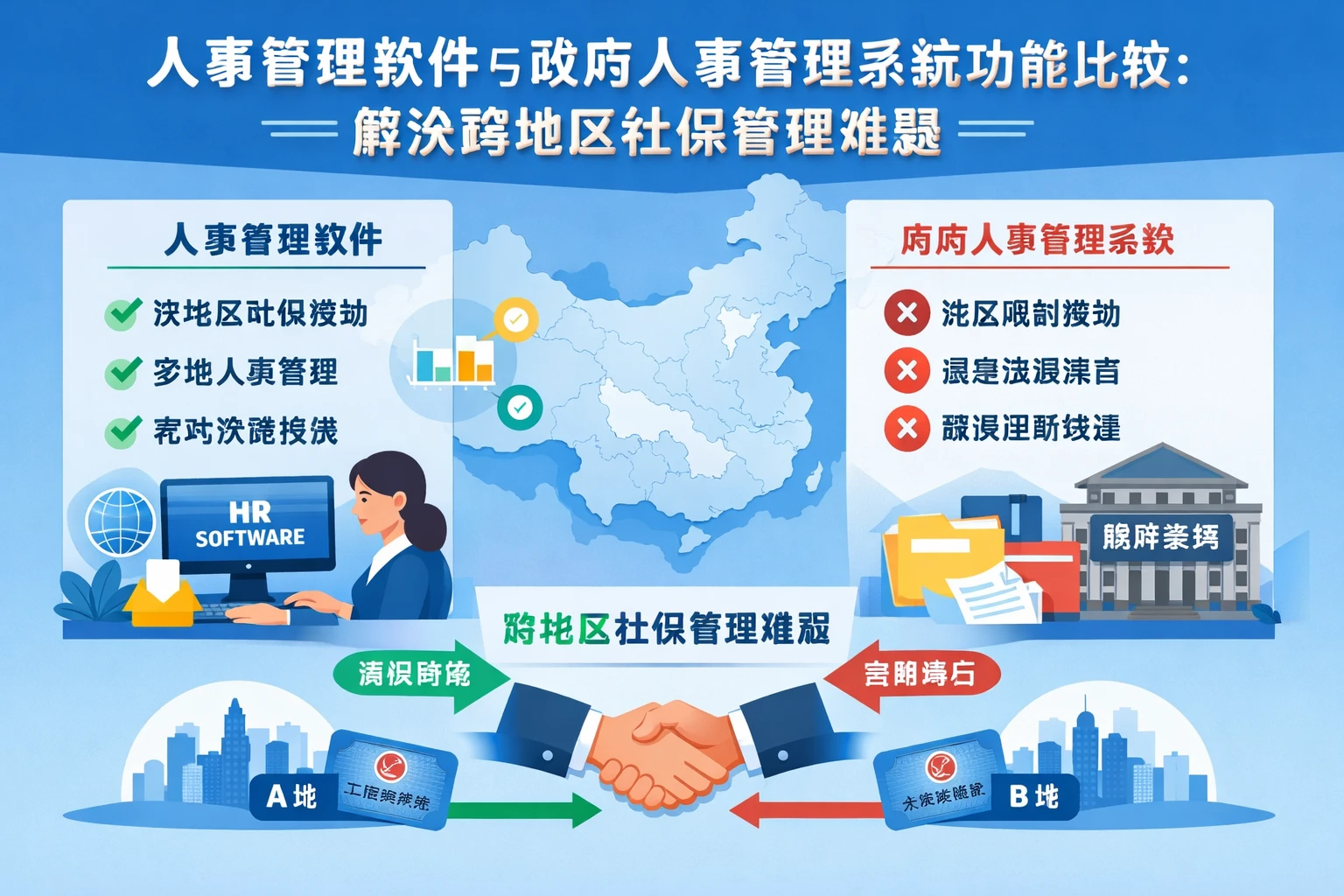 人事管理软件与政府人事管理系统功能比较：解决跨地区社保管理难题