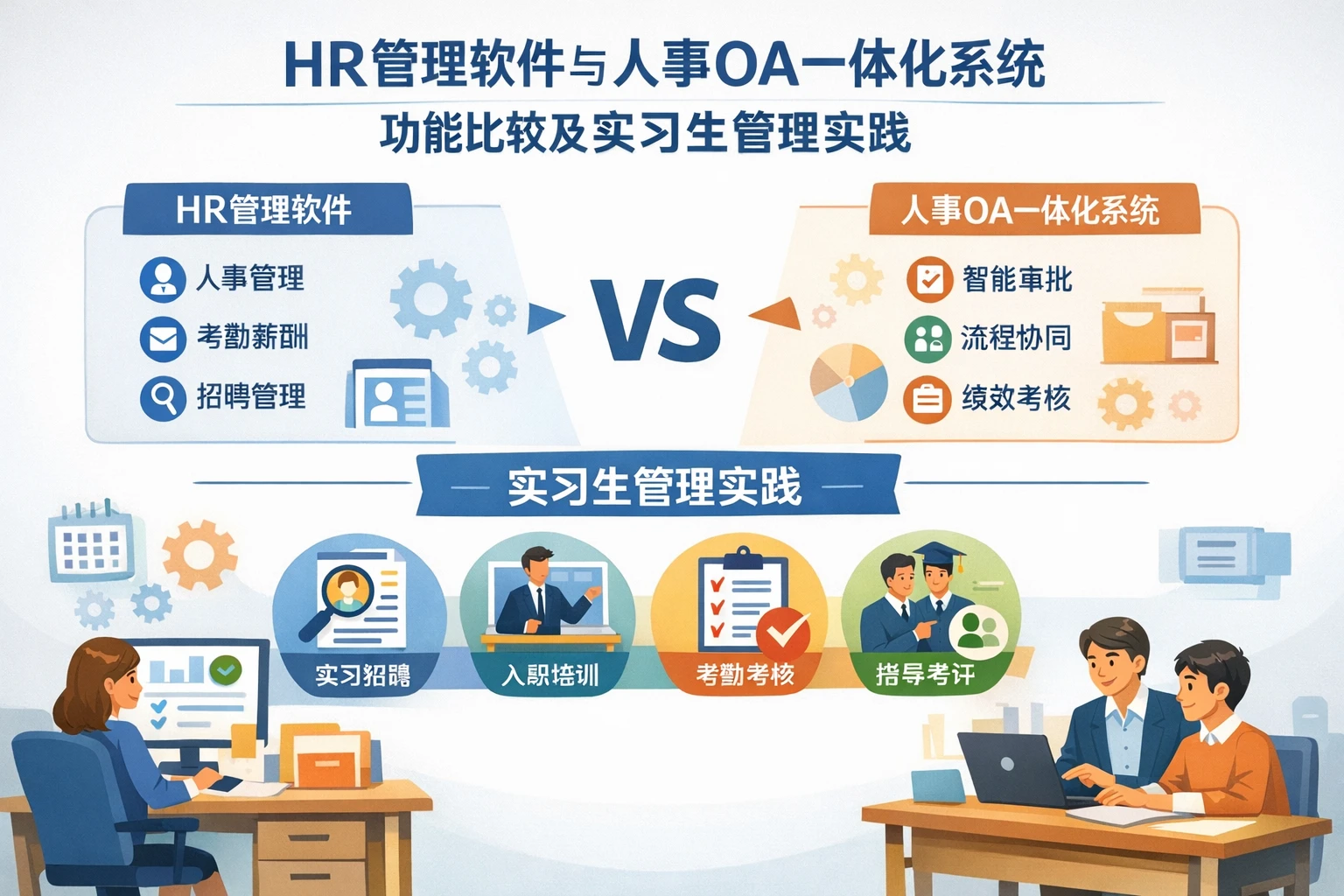 HR管理软件与人事OA一体化系统功能比较及实习生管理实践