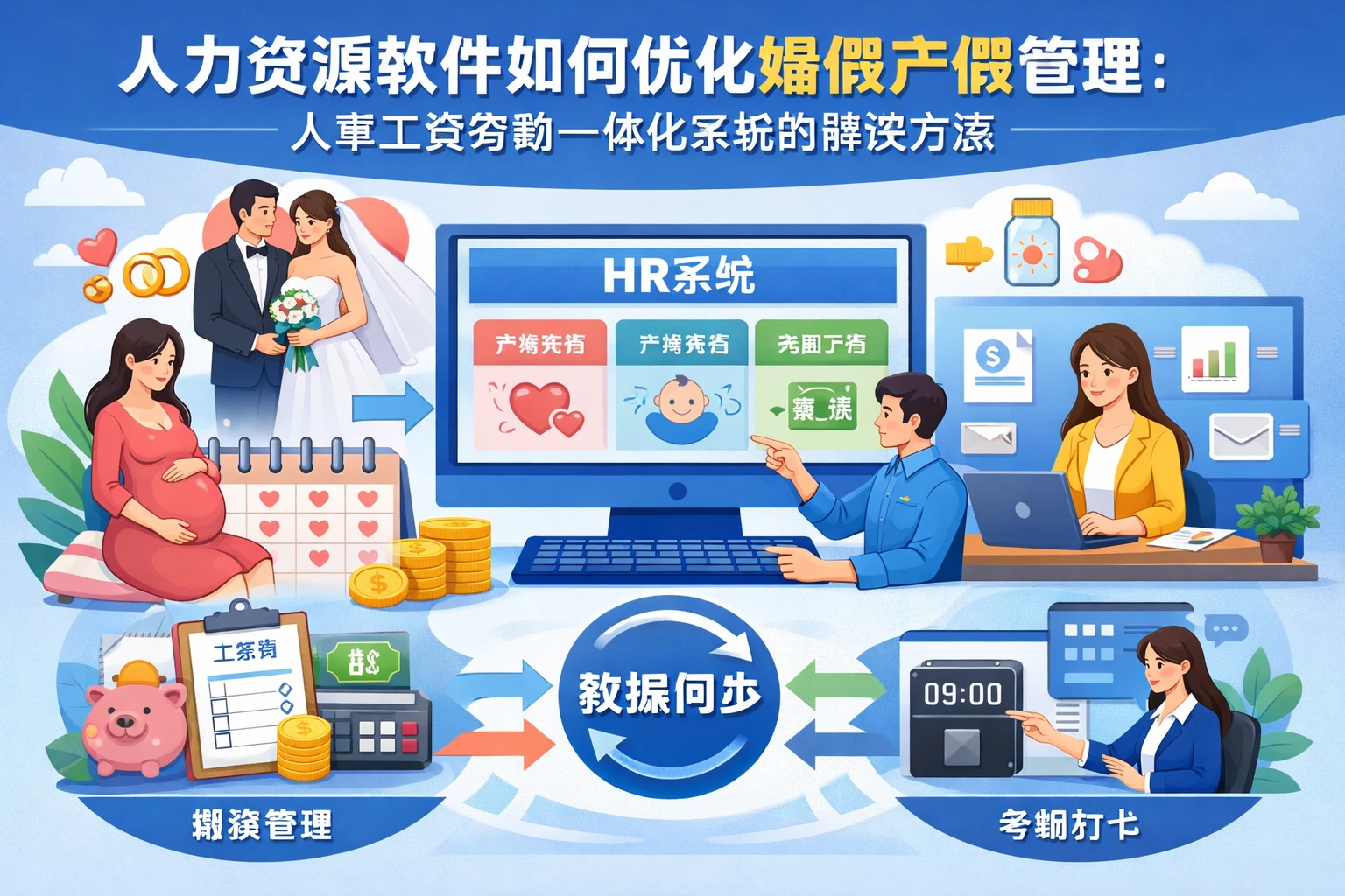 人力资源软件如何优化婚假产假管理:人事工资考勤一体化系统的解决方案