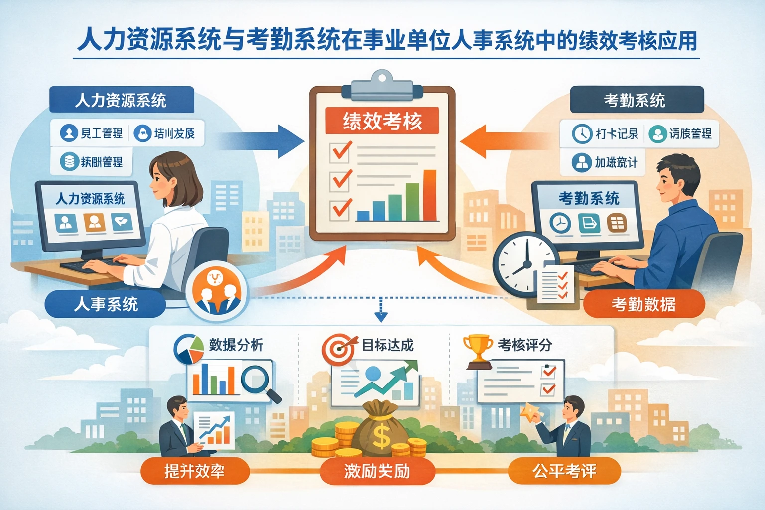 人力资源系统与考勤系统在事业单位人事系统中的绩效考核应用