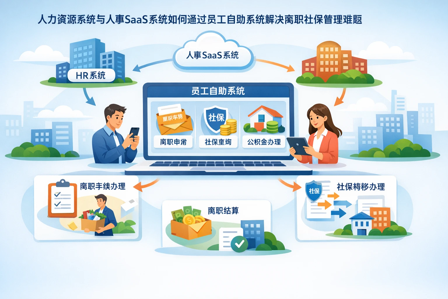 人力资源系统与人事SaaS系统如何通过员工自助系统解决离职社保管理难题