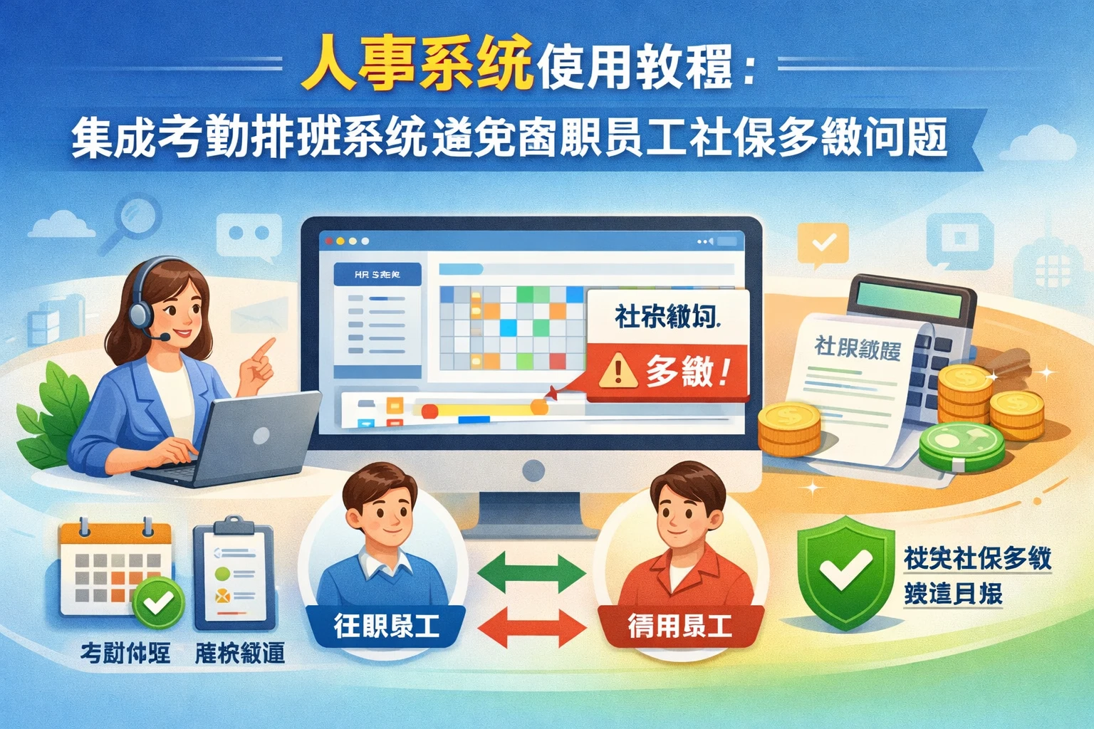 人事系统使用教程：集成考勤排班系统避免离职员工社保多缴问题