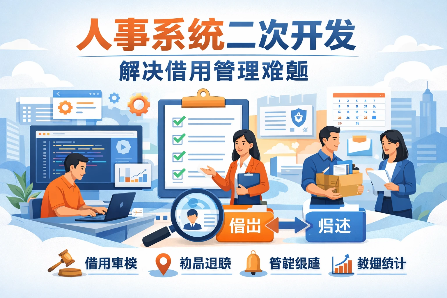 人事系统二次开发解决借用管理难题