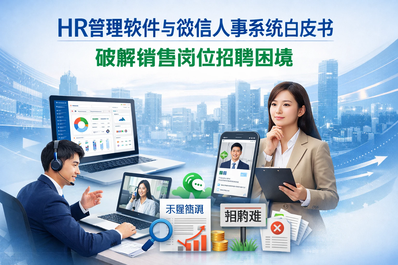 HR管理软件与微信人事系统白皮书：破解销售岗位招聘困境