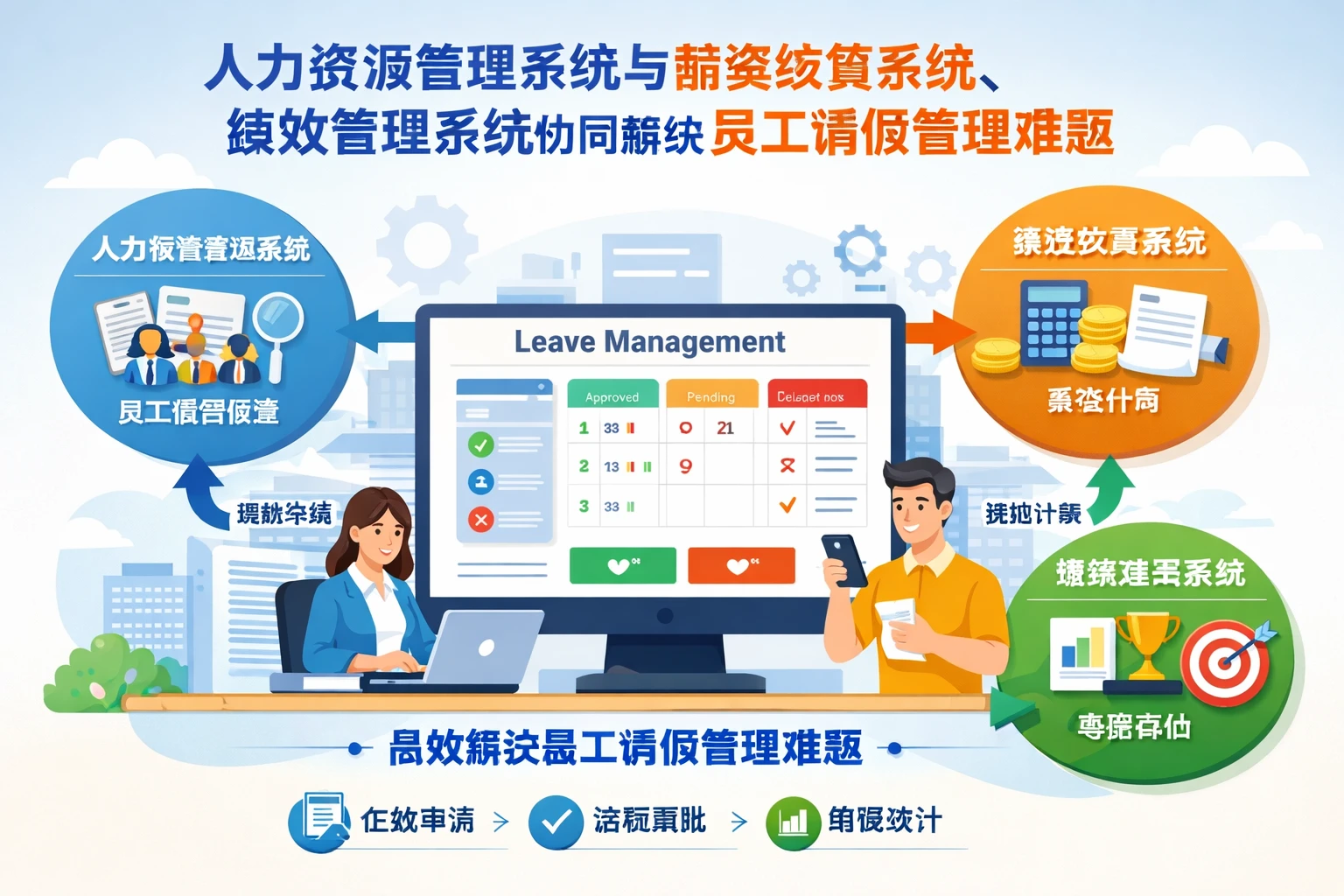 人力资源管理系统与薪资核算系统、绩效管理系统协同解决员工请假管理难题