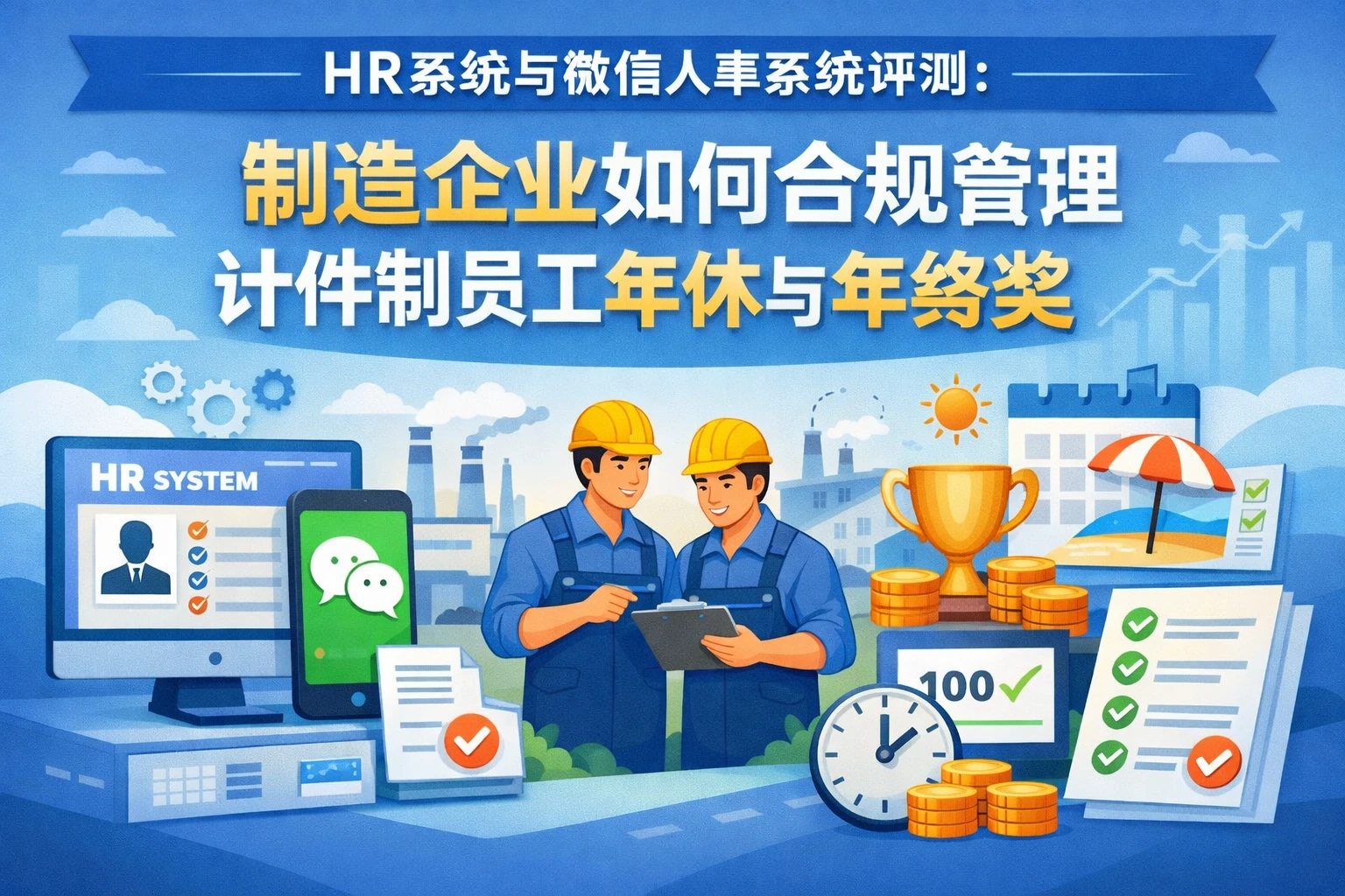 HR系统与微信人事系统评测：制造企业如何合规管理计件制员工年休与年终奖