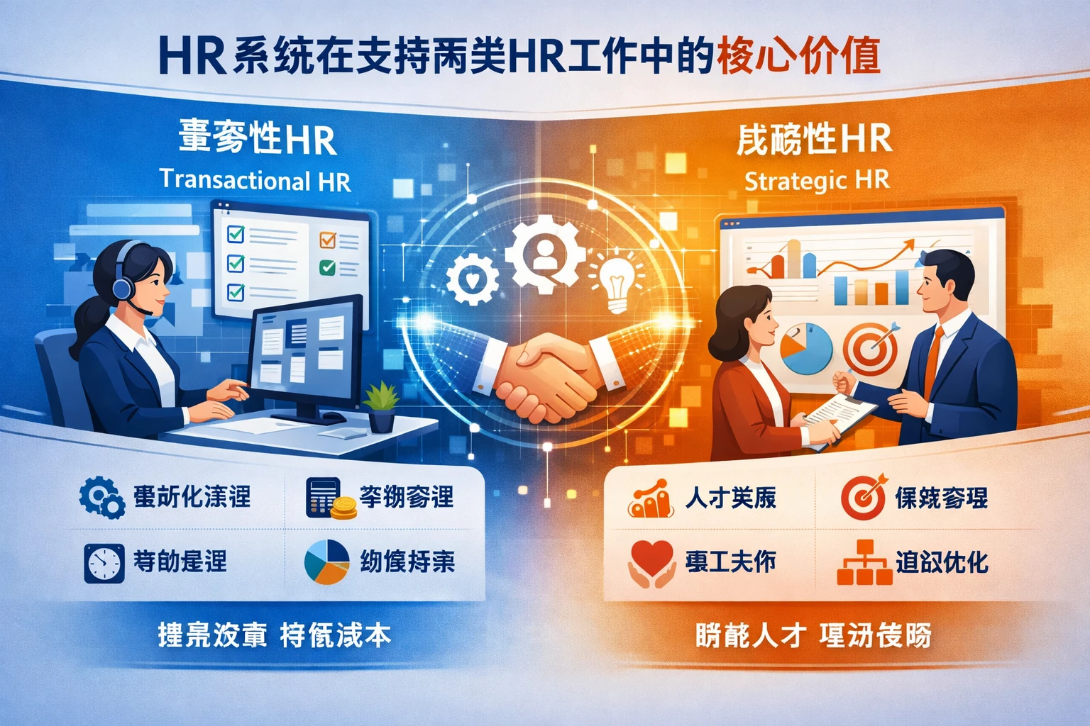 HR系统在支持两类HR工作中的核心价值